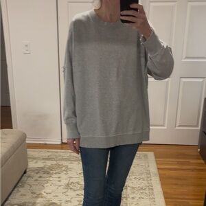 Aerie Gray Oversized Crew Neck Sweatshirt Size Small